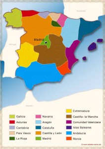 Karte: der Garnacha wird vorwiegend in den Regionen La Mancha, Rioja, Ribera del Duro und Navarra angebaut.